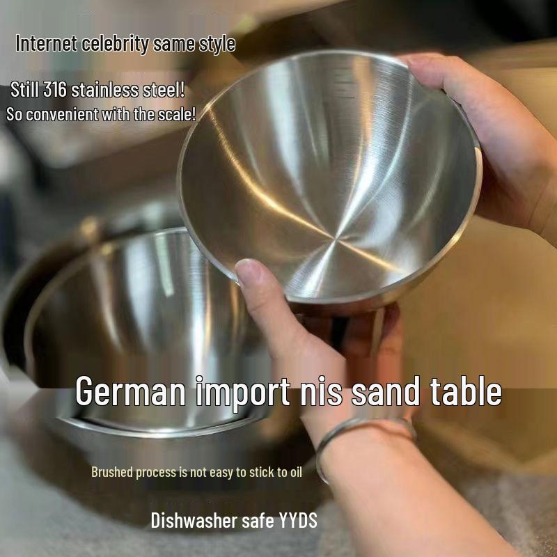 Japanese Style 316 Stainless Steel Multipurpose Basin for Cooking, Kneading, Mixing, and Baking