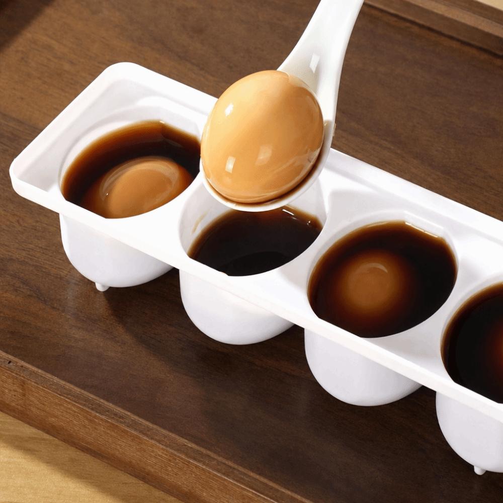 Plastic Boiled Egg Making Box 4 Grids Boiled Egg Container Braised Egg Box Fridge Storage