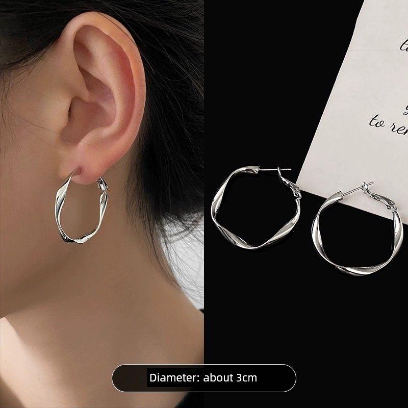 

Женское кольцо-клипса Mobius для круглого лица, специальный дизайн, большое кольцо для уха Small size Silver