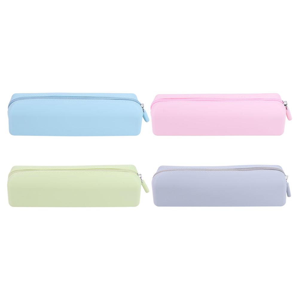Silicone Pen Bag Large Capacity Cosmetics Storage Bag Portable Pencil Case Desktop