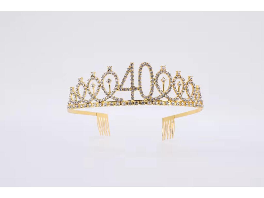 Rhinestone Birthday Queen Crown & Princess Sash Headpiece