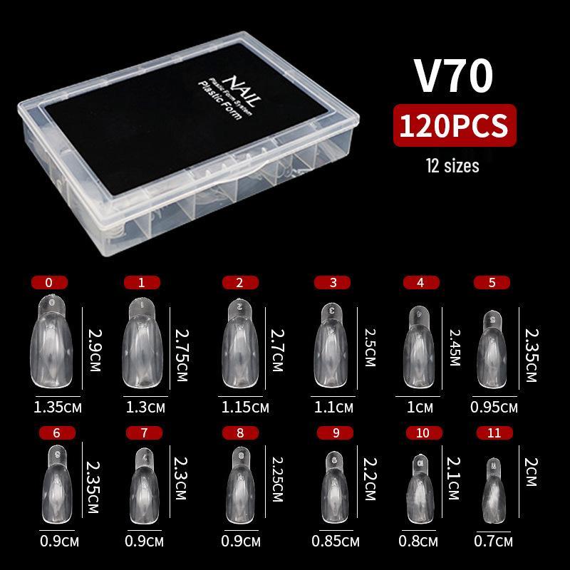 120-Piece Transparent Paperless Nail Art Holder for UV Gel Extension