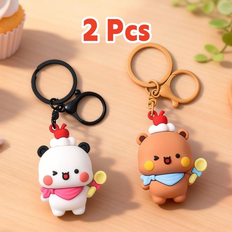 Officiële Bubu En Yier Sleutelhanger, Stripfiguur Panda Bubu En Dudu Rugzak Ornament Versiering Koppel Sleutelhanger Prachtig Souvenir Accessoire beige