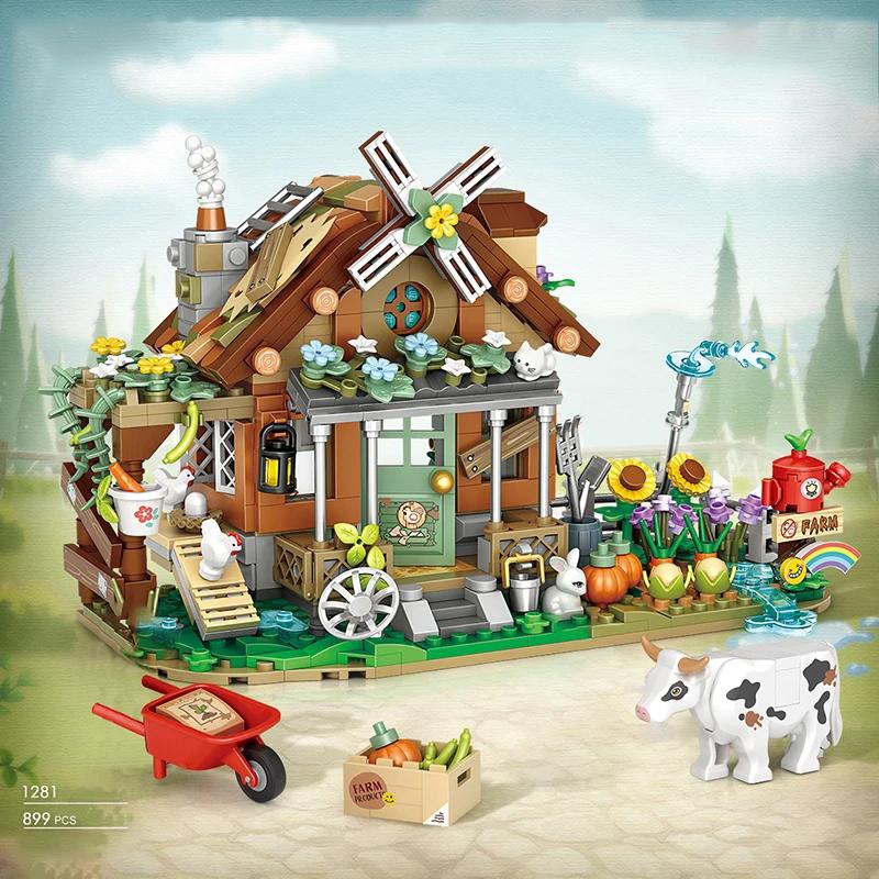 Creative cute flowers for children construction decoration Homemade model DIY building blocks toy assembly toy Christmas gift