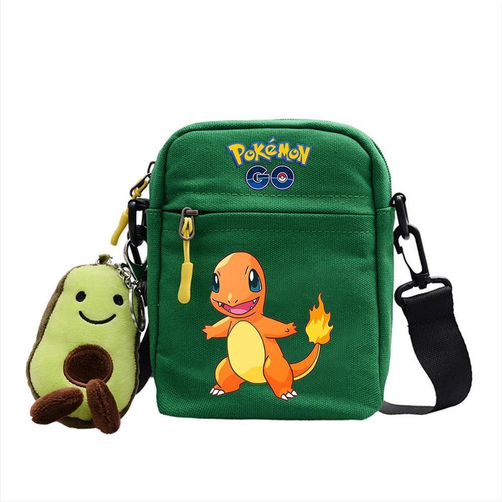 Plecak z anime Pokemon Mała płócienna torba na ramię z kieszenią na zamek do codziennego użytku