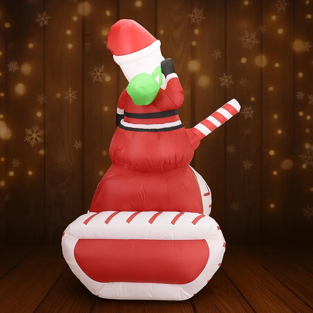 5.91FT Inflatable Santa Claus On Tank Christmas Decoration Toy Xmas Home Ornament Christmas Supplies for Yard Festive Gift