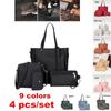 9 Colors Ladies Leather Bag Set 4Pcs Shoulder Bag Handbag Messenger Bag Set