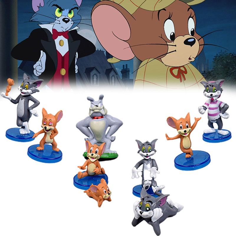 Miquelpw Tom Jerry Action Figures Cute 9pcs/set For Collectors And Cartoon Lovers