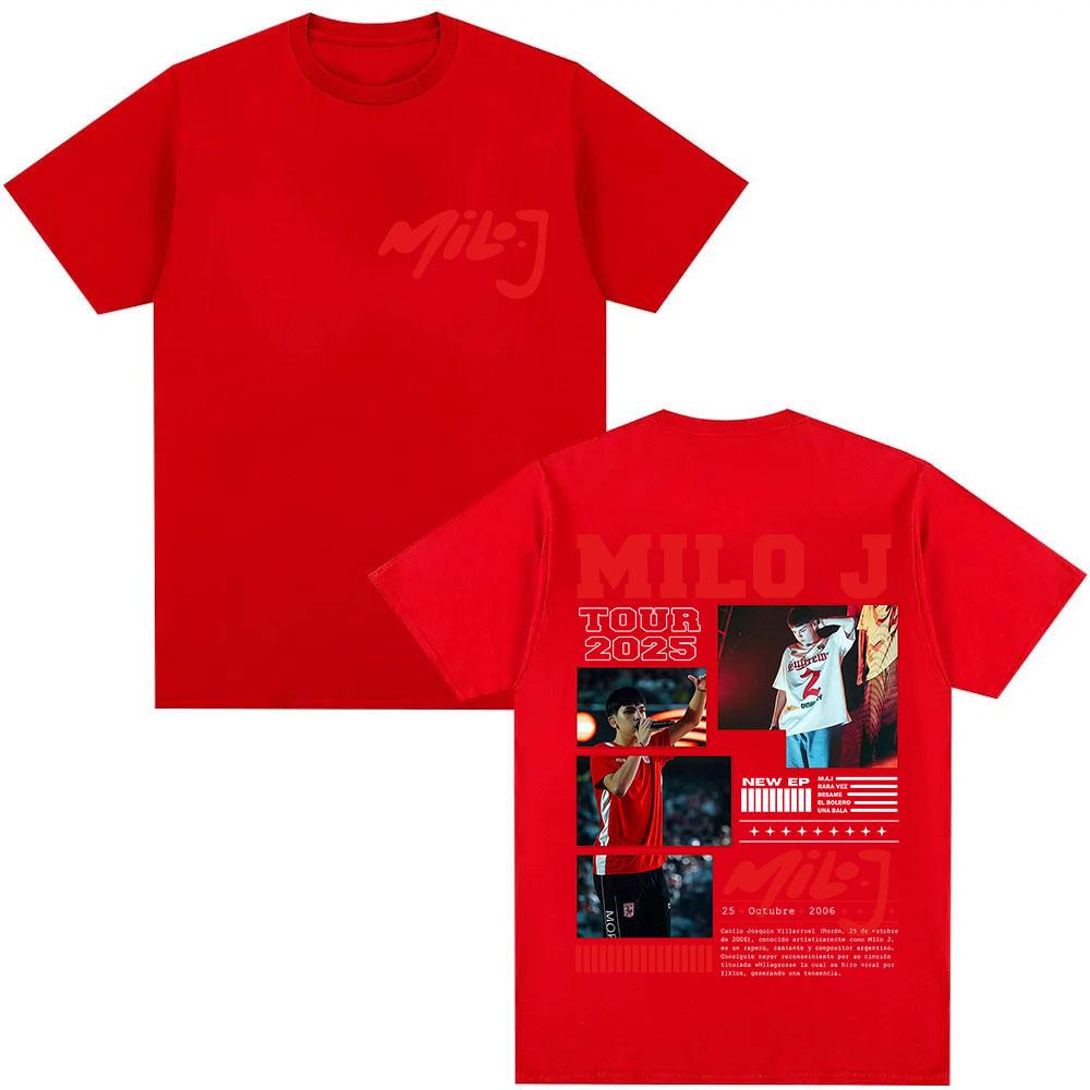 Rapper Milo J Tour 2025 Graphic Tshirt Unisex Hiphop Pop Music Shortsleeved Fashion Summer Print 100 Pure Cotton Tshirt