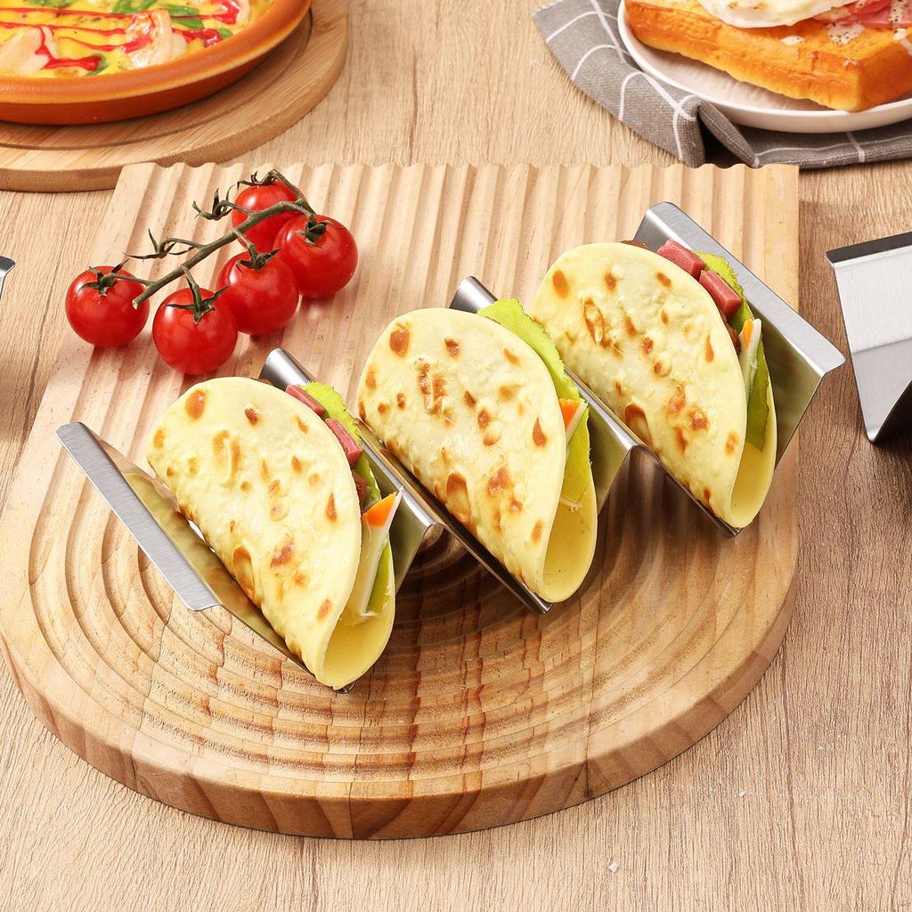 Stainless Steel W-Shaped Taco & Pancake Holder Rack