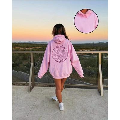 Women's Velvet Hooded Sweatshirt with Plain Slogan Printed Long Sleeved Sweatshirt