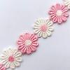 15 Yards/Roll 2.5cm Daisy Sunflower Lace Trim Water-soluble Embroidered Polyester Ribbon for DIY Crafts Sewing Clothing Decors