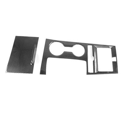 A87Q-2Pcs Car Carbon Fiber Center Console Gear Shift Panel Water Cup Holder Cover Trim Stickers for KIA K5