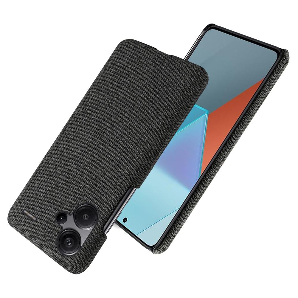 

For Xiaomi Redmi Note 13 Pro+ 5G Slim-fit Case Smartphone Cover Shockproof Cloth+PC Phone Shell Light Grey