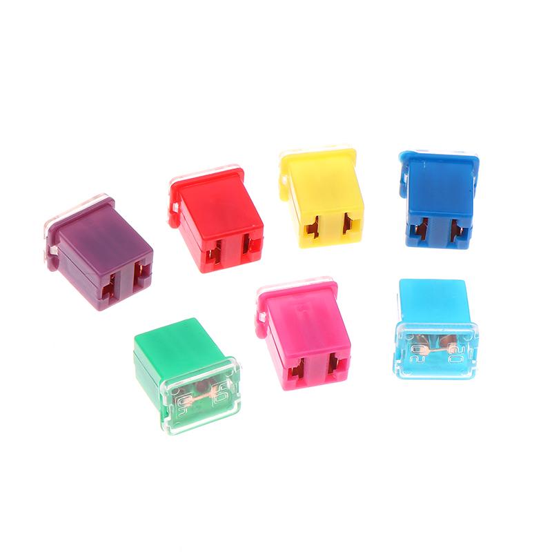 Compact 5 Pieces 20A-90A Mini Square Car Fuse Set, Automotive Fuses with Plastic Storage Box
