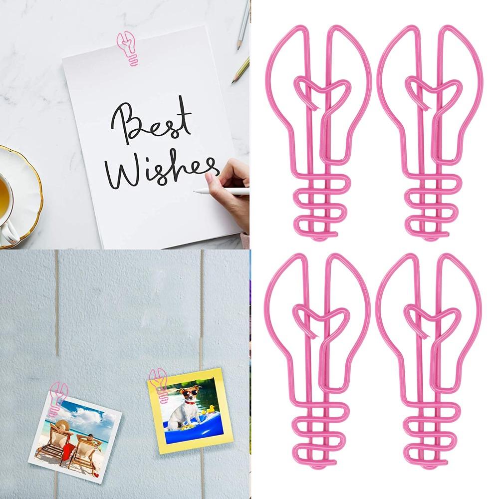100pcs Bulb Shaped Cute Paper Clips Yellow/Pink Metallic Paper Clips  Wedding Decoration