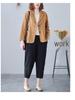 Women's 2024 Spring/Autumn Cotton-Linen Loose Casual Blazer - Plus Size, Long Sleeve, Short Jacket
