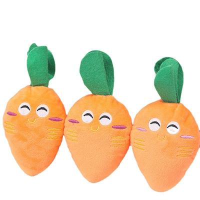 Vegetable Series Cat Pet Toys, Orange Carrot Plush Sounding Fruit Dog Toys