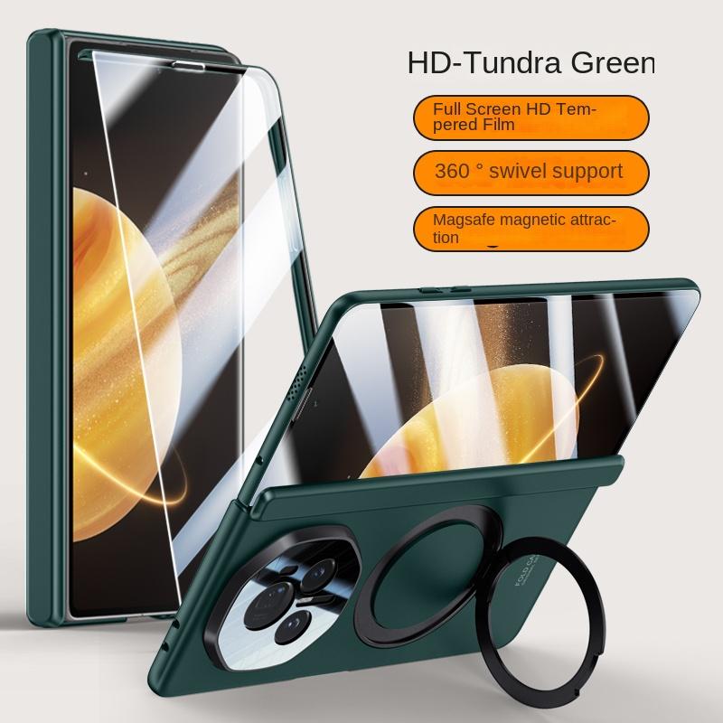For Honor Magic V3 Vs3 360° Rotating Skin Magnetic Lens Full Protection Tempered Glass Film Magnetic Drop Resistant Phone Case