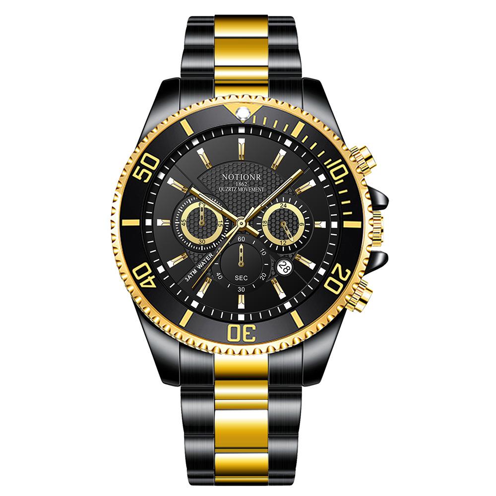 Orologio Classico da Uomo Orologio al Quarzo Orologio Multi-Quadrante Orologio in Acciaio Inossidabile Orologio Casual Sportivo da Uomo Orologio con Calendario Analogico