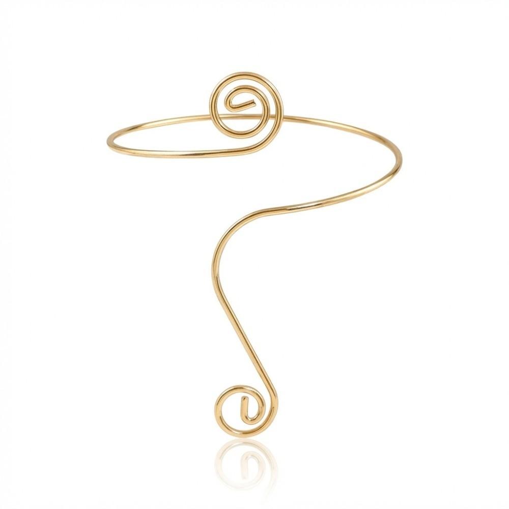

New Zinc Alloy Crystal Cuff Bracelet Spiral Heart Flower Gold Hollow Bracelet Elegant Style Wedding Accessories for Women Girls
