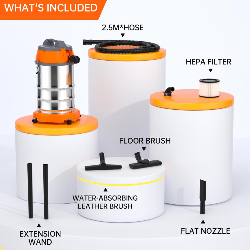 Vacuum Cleaner Wet Dry Blow Three Uses 10 Gallon 3200w 8 Peak Hp Stainless Steel Shop Vac Garage Portable