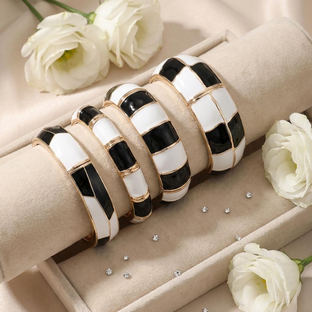 Exaggerated Enamel Wide Wrist Bangles for Women Irregular Geometic Minimalist Oversize Bracelets Festival Party Jewelry Present