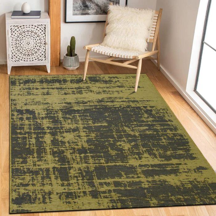 Tapis moderne motif abstrait jaune 160x230