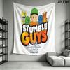 Stumble Guys Sprint Telo da Parete Stampato Coperta in Tessuto Arazzi Decorativi per Camera da Letto Soggiorno Arredamento per la Casa