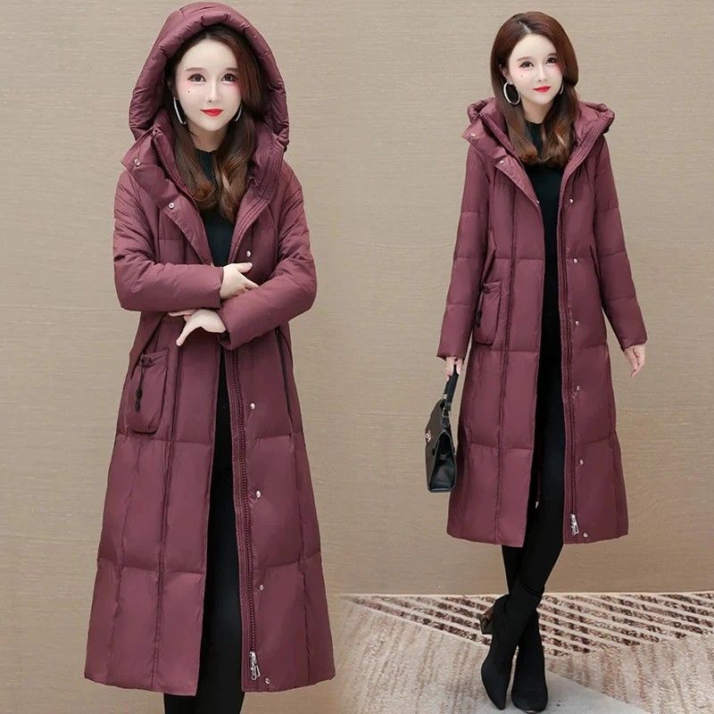Fashionable Long Hooded Down Cotton-padded Jacket, Loose Cotton-padded Jacket for Women Winter
