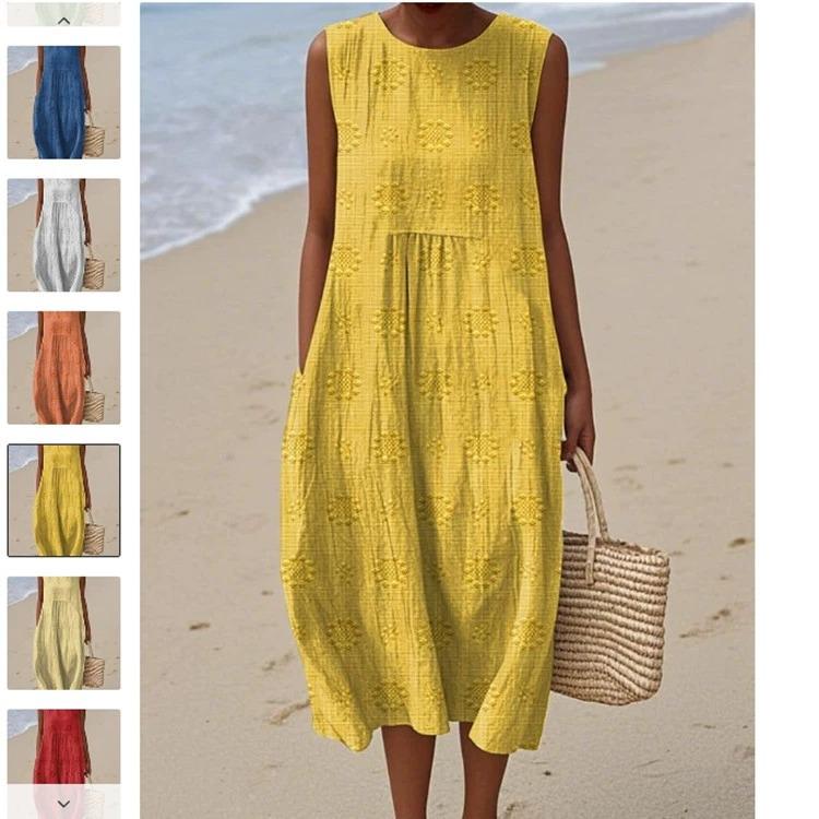 2025 Women's Autumn Solid Color Casual Dress – Customizable Print Option Available