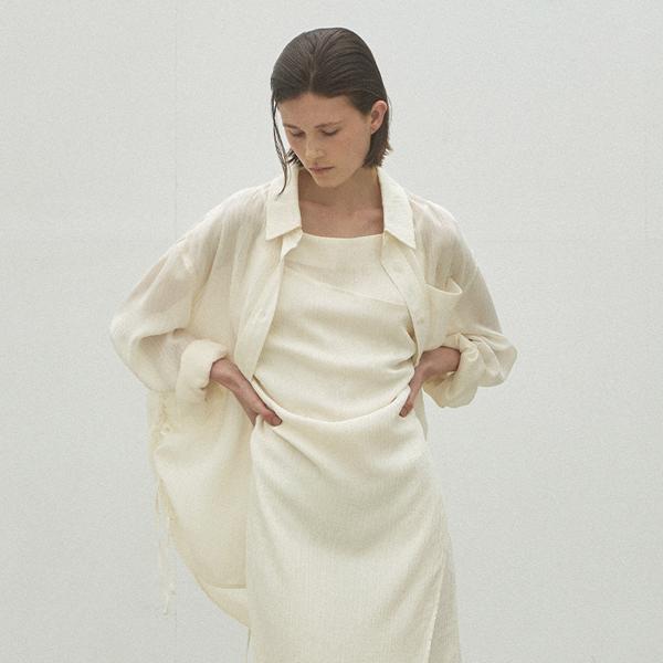 Atelier Nine Amber String Overfit Shirt(Bl-4271) Ivory/Free