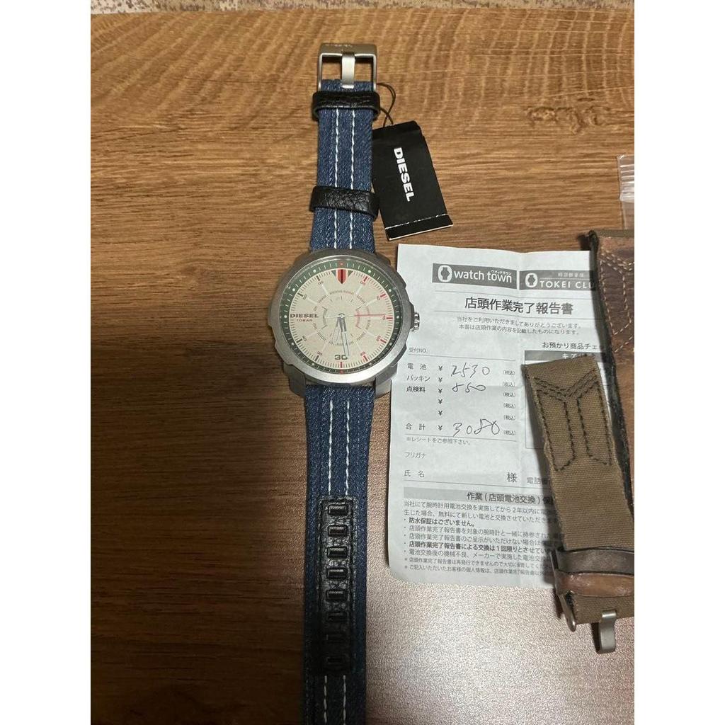 Used DIESEL Men's Watch Denim Belt 10BAR