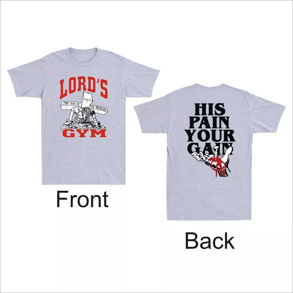 Vintage 90's Lords Jesus Christ God Gym Vintage Front And Back Men's T-Shirt Short Sleeve Shirt Unisex Men Women Summer