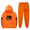 Mens Thick Fleece Hoodie Jogger Set Casual Hip Hop Streetwear Two Piece Outfit