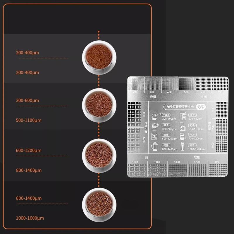 Coffee Grind Reference Card Grinding Size Chart For Precise Brewing And Enhances Flavor for Home Kitchens And Cafes