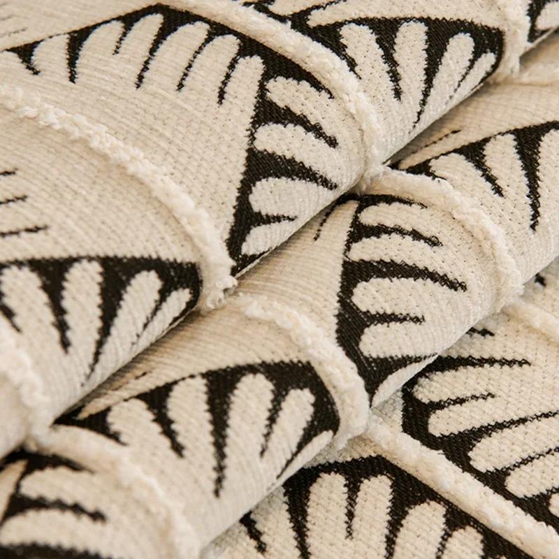1PC Luxury Chenille Sofa Cushion Anti-Dirty Pets Kids Sofa Mat Non-Slip Leaf Pattern L Shaped Corner Couch Cover for Living Room