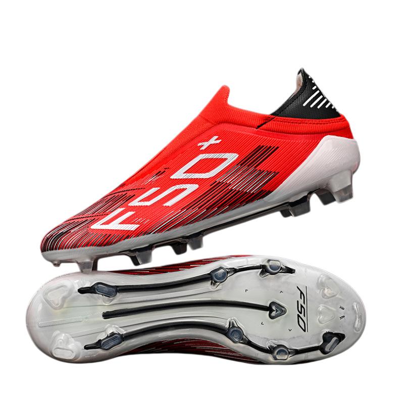 Seamless fly-woven football shoes men's low-top spikes and broken nails competition youth students children's training sports shoes
