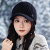 Podzimní a zimní teplá čepice Dámská pletená vlněná módní baseballová čepice Zesílená ležérní čepice