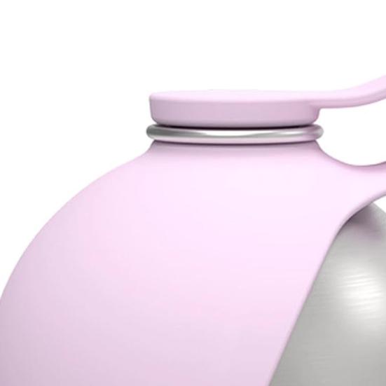 Kugelförmige Hundewasserflasche Tragbarer Haustierwasserspender Auslaufsichere Edelstahlflasche mit faltbarer Silikonschale für Hunde Reisen Outdoor Spazierengehen