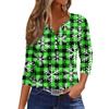 Women's Casual Fashion V-neck Loose Versatile Christmas Print Three-quarter Sleeve Top