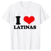 T-shirt for Men I Love Latinas Men Tops Casual Clothing Vintage Sportswear I Heart Latinas Design Oversized Clothes Trend Tshirt