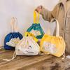Retro Cute Large Capacity Canvas Drawstring Lunch Bags Creativity Handheld Bento Bag Handbag Portable Storage Bags Gifts