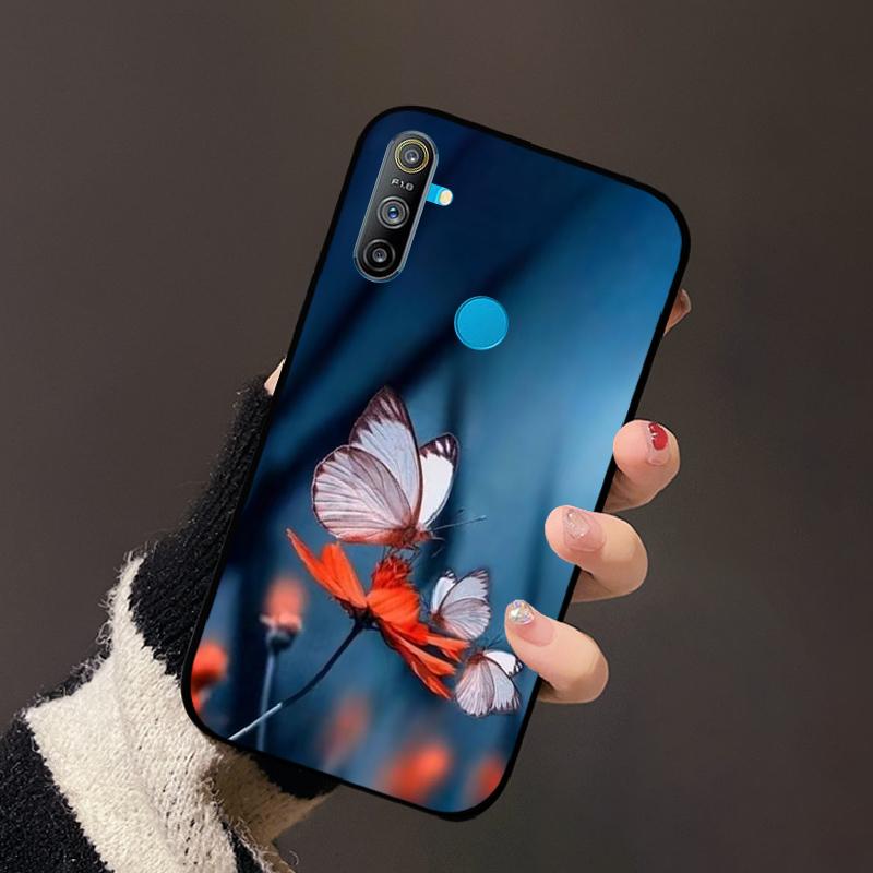 For Realme C3 4G Case Luxury Black Soft Silicone TPU Cover Shockproof Bumper For Oppo Realme C 3 RMX2021 Phone Protective Fundas