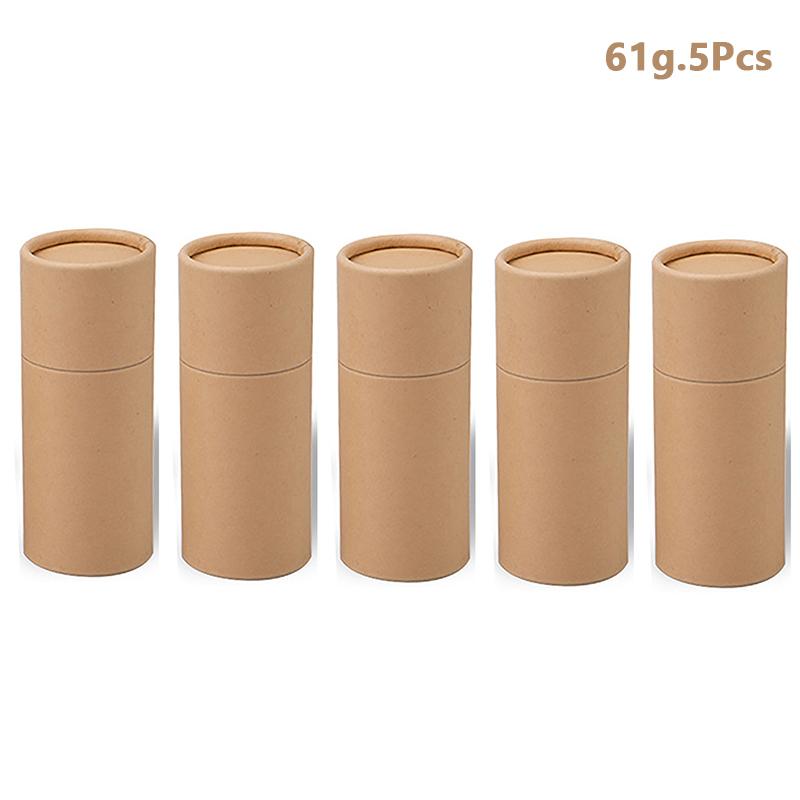 5ks/šarže kraftový papír Push Up tubičky Biologicky odbouratelný karton Kosmetické válcové balení Balzám na rty Deodorant