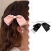 Fabric bow hair clip female love rhinestone gentle duckbill clip half tie hair hair accessories