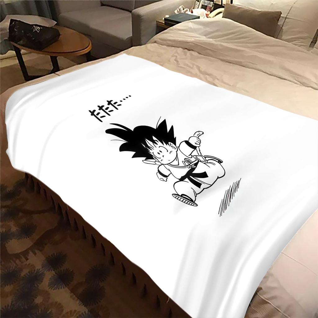 1PZ Coperta Morbida in Flanella con Stampa Carina di Son Goku, Alta Qualità per Tutte le Stagioni, Decorazione per la Casa, Calore e Comfort, Perfetta per Regali di Natale