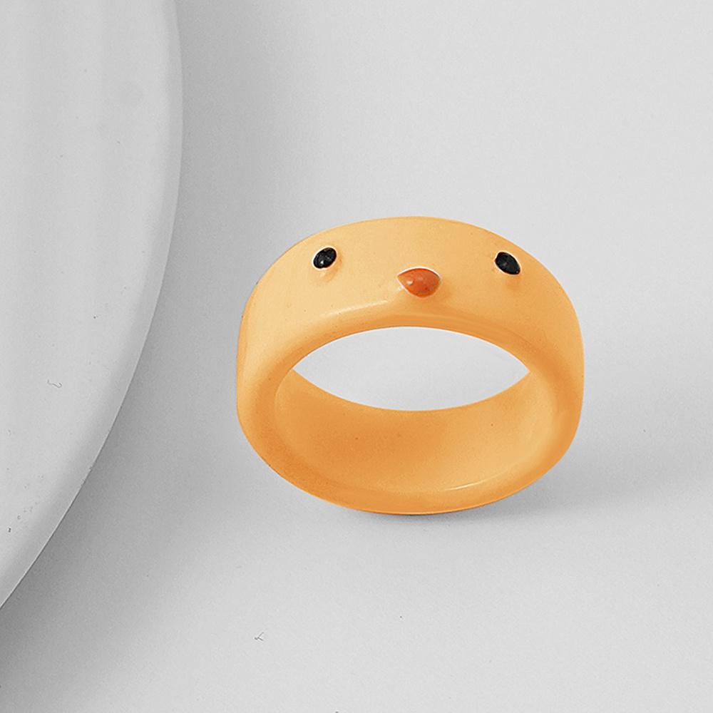 Мультяшные милые смоляные акриловые кольца в виде лягушки для девочек, индивидуальные украшения