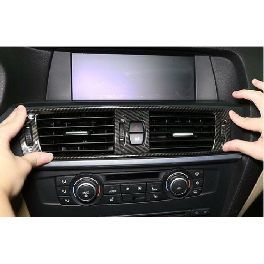 For BMW X3 F25 X4 F26 2011-2017 Carbon Fiber Middle Console Air Outlet Vent Trim
