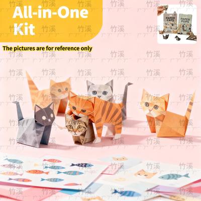 DIY Origami Cat Kit for Adults & Kids - Beginner Friendly Paper Craft, Fun & Relaxing Gift for Cat Lovers